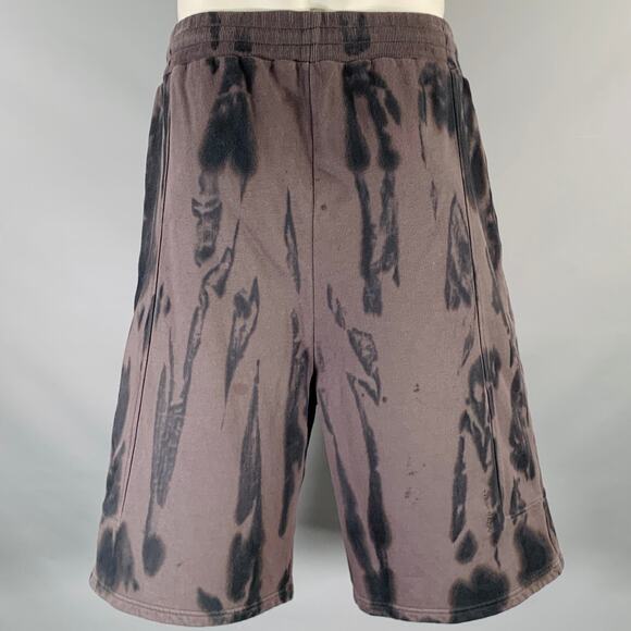 A-COLD-WALL Size XL Grey Charcoal Tie Dye Cotton Drawstring Shorts - Picture 2 of 4